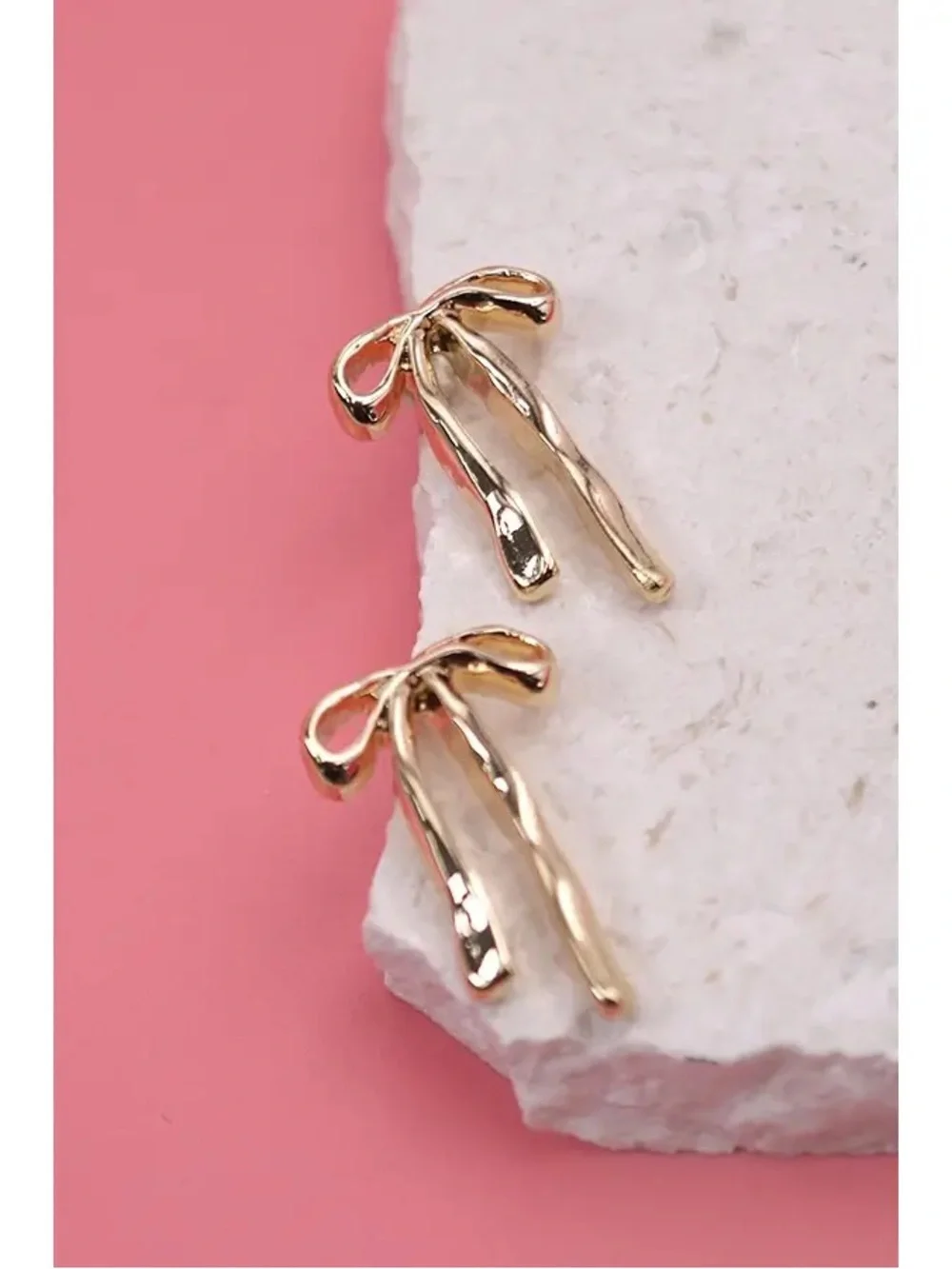 Long ribbon Bow Drop Earrings - Women Accessories
